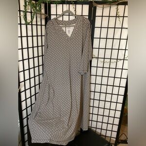 Geometric Black and White Maxi Dress